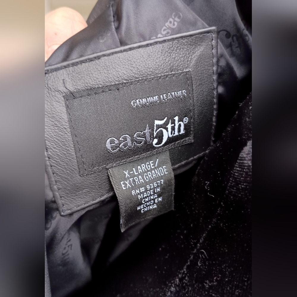 East 5th Black Genuine Leather Jacket_XL - Picture 8 of 9